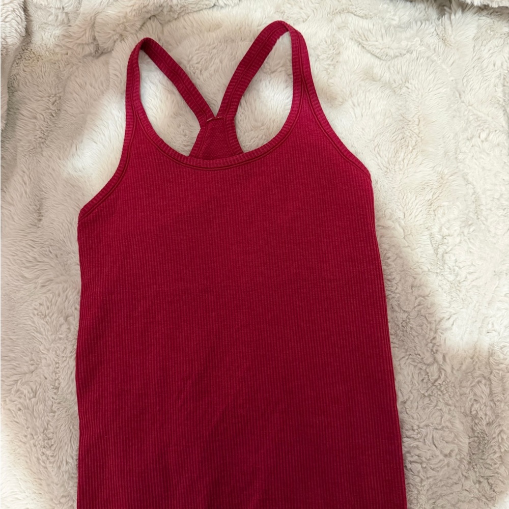 lululemon athletica Ribbed Racerback Tank - Berry Red